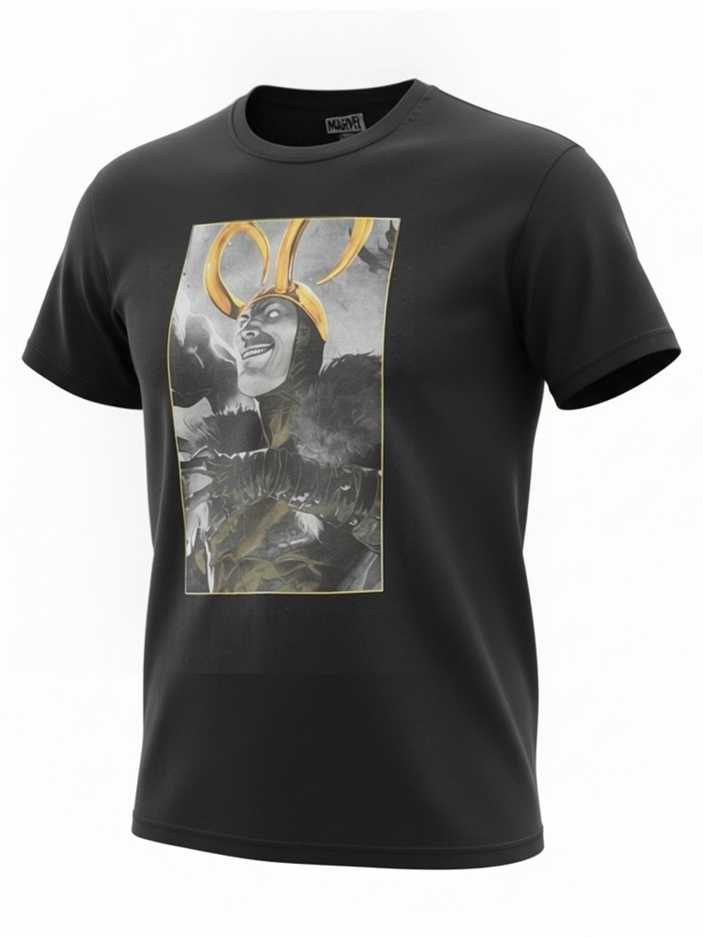 Marvel Loki Golden Horns Graphic Tee Black 100% Cotton XL NWOT